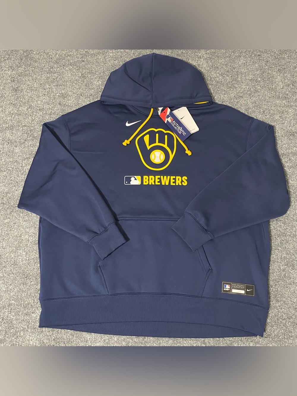 Nike Milwaukee Brewers Women's XL Authentic Collection Therma-FIT Hoodie NWT
